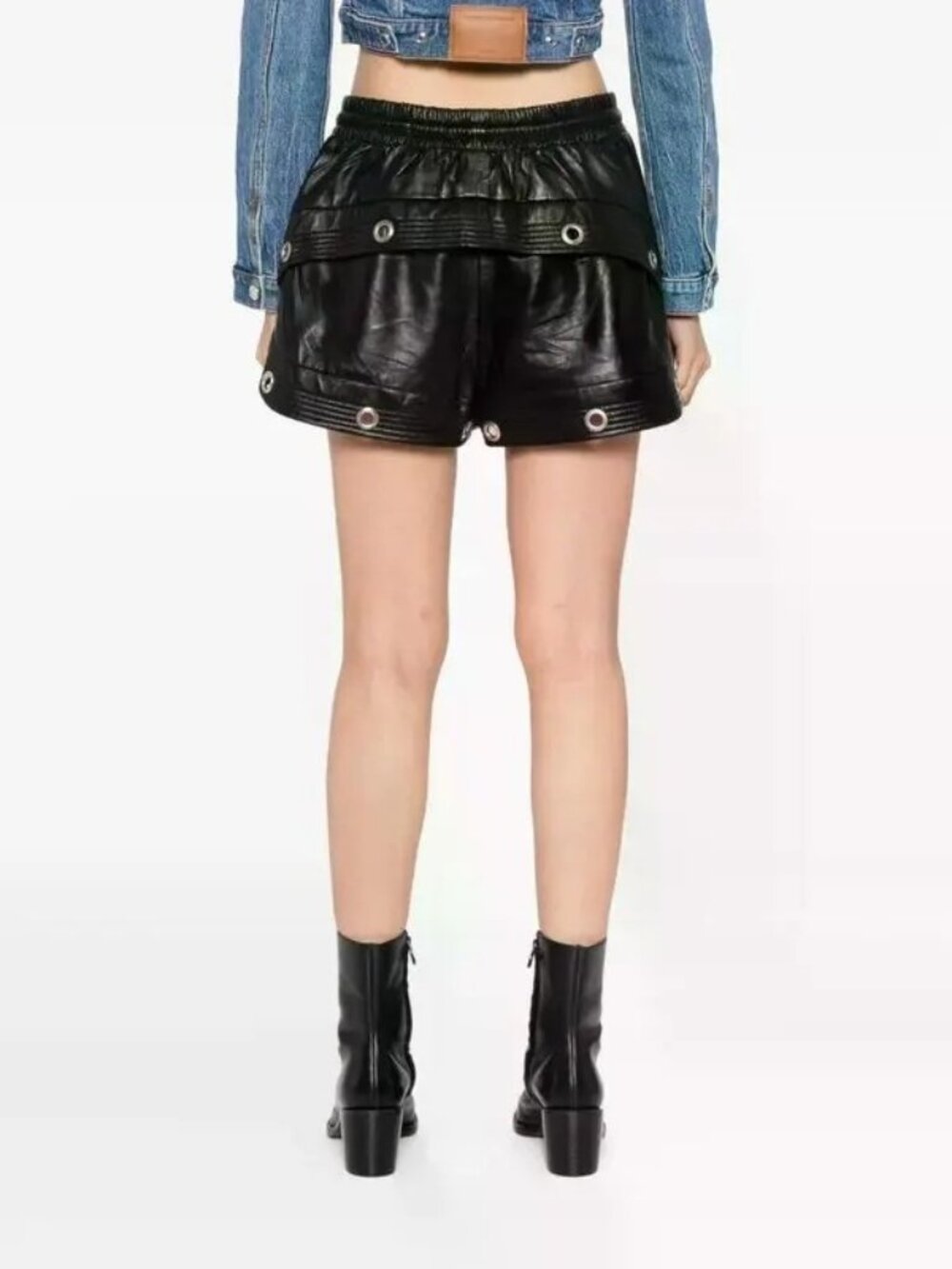R13 black leather shorts size S